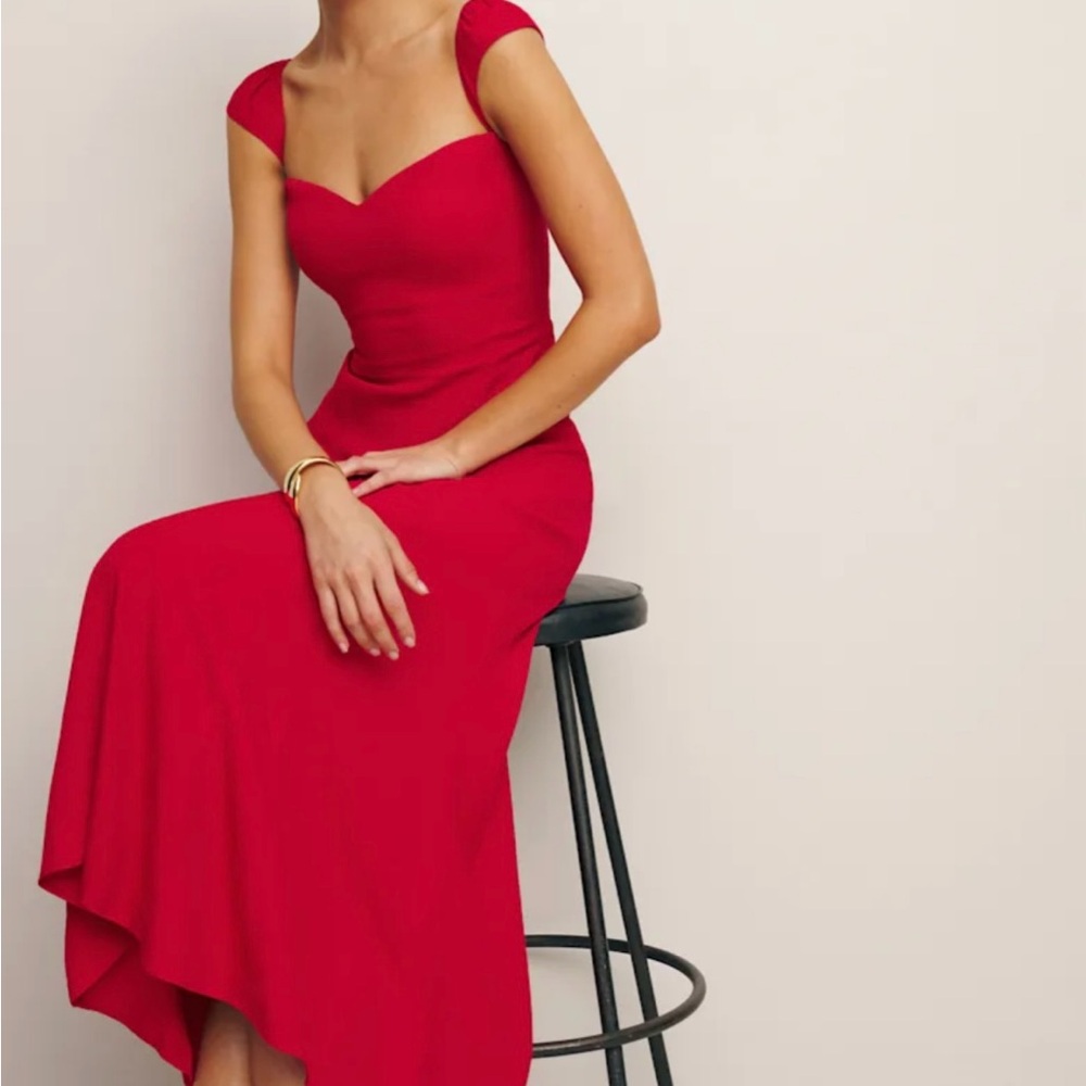 Reformation Bryson Red Dress